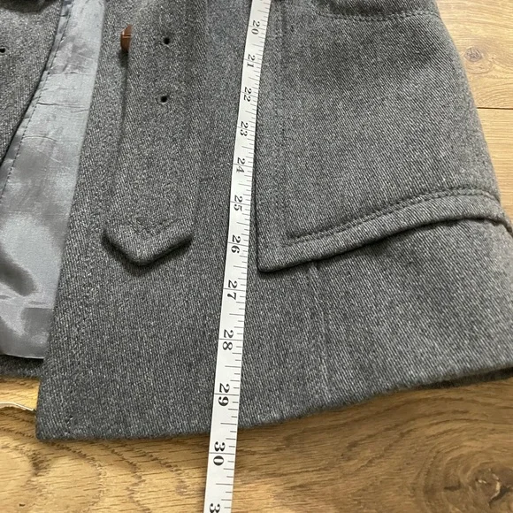 LOFT Charcoal Wool blend Belted Trench Coat size 8 - Picture 13 of 15